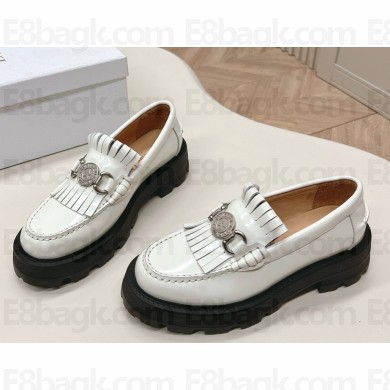 Dior emblem women's loafer in calfskin white 2025
