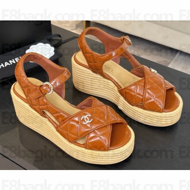 Chanel heel 12cm Platform 4cm leather with CC logo sandals 06 2025 