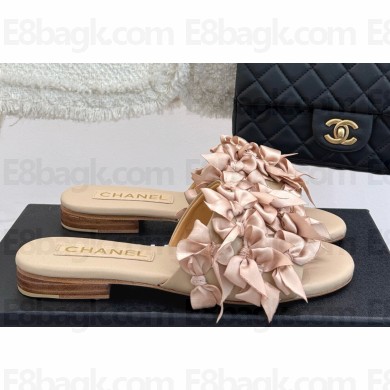 Chanel flat Mules with bow decoration pink 2025