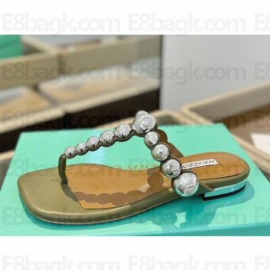 Aquazzura Maxi-tequila flat sandals green 2025 