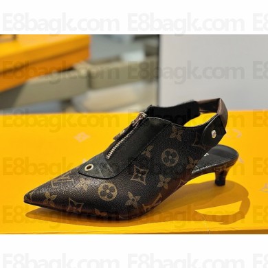 Louis Vuitton Allure Slingback Pump Monogram Canvas Calf leather heel 4.5cm 2025