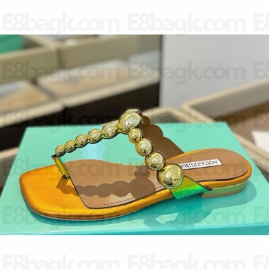 Aquazzura Maxi-tequila flat sandals yellow 2025 
