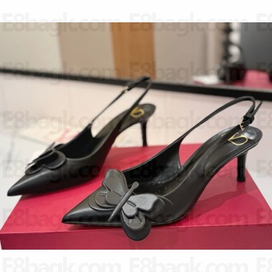Valentino Garavani Papier-Phalène 65mm slingback pumps black 2025 