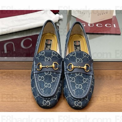 Gucci Women's Horsebit 1953 loafer 815526 Blue GG denim 2025