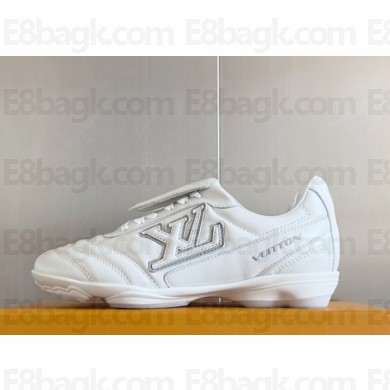 Louis Vuitton women/men 1AHDOD LV Footprint Soccer Sneaker White Plain calf leather 2025