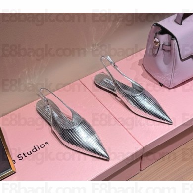 Alaïa  Art Deco ballet flats buckle-fastening slingback strap silver 2025
