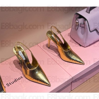 Alaïa 100mm Art Deco pumps gold 2025