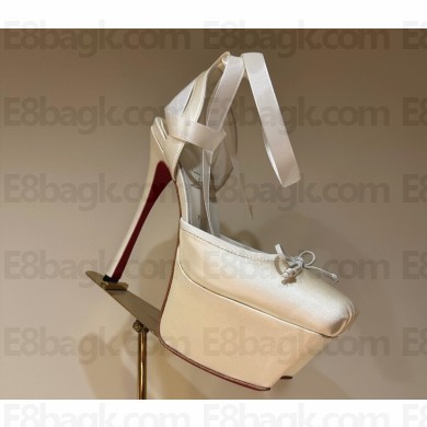 Christian Louboutin Cassia Lace Up Alta 155 mm Strappy pumps - Crepe satin - white 2025
