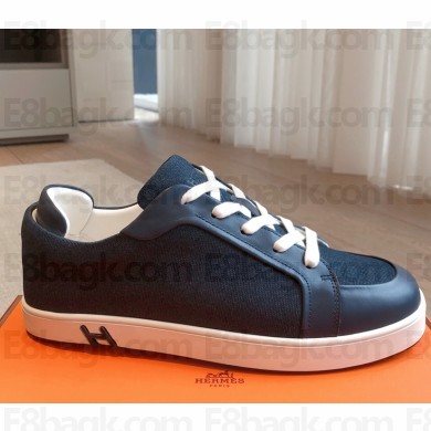 Hermes women/men Kid sneaker in H canvas, calfskin and suede goatskin 05 2025