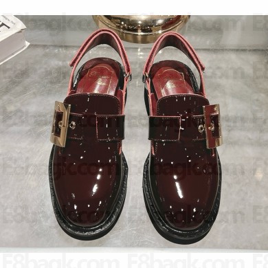 Roger Vivier Viv' winter Metal Buckle Slingback in Patent leather burgundy 2025