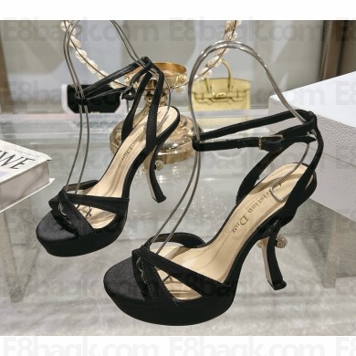 Dior Tribales Heeled Sandal Black Satin heel 11cm 2025