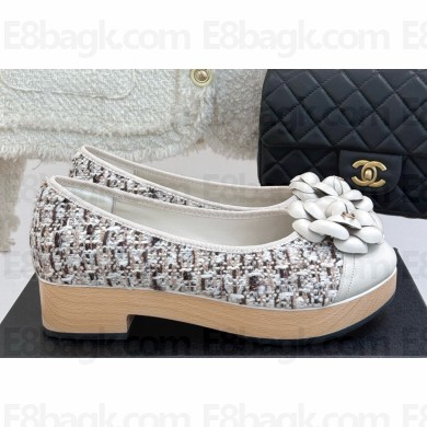 Chanel Camellia Cotton Tweed pumps heel 4cm 02 2025