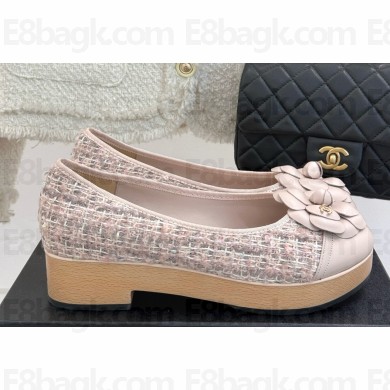 Chanel Camellia Cotton Tweed pumps heel 4cm 04 2025