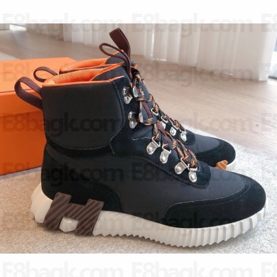 Hermes women/men Klimb sneaker in ripstop fabric and suede goatskin black 2025