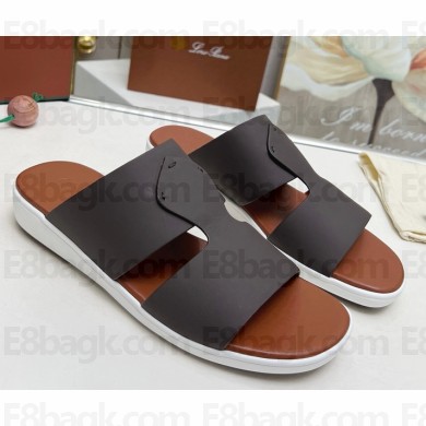 Loro Piana men's sandal calfskin coffee 2025