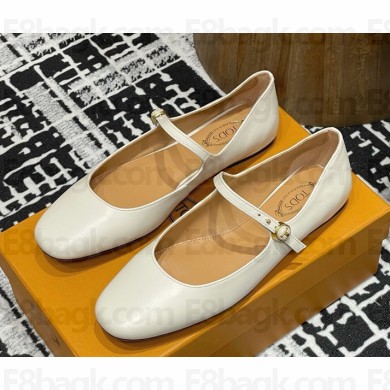 TOD'S women's ballerinas in leather white 2025