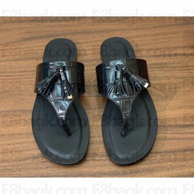 Loro Piana Tassels Charms sandal calfskin Black 2025
