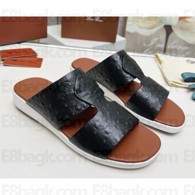 Loro Piana men's sandal calfskin Black 2025