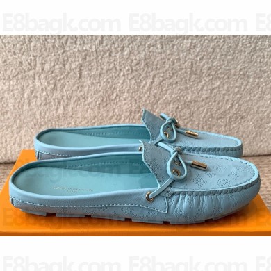 Louis Vuitton 1ACMJ7 Gloria Open Back Flat Loafer Light Blue Perforated grained calf leather 2025