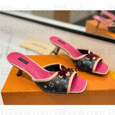 Louis Vuitton Brown Monogram Canvas Slides heel 5cm 09 2025