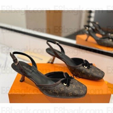Louis Vuitton Slingback Pumps  monogram brown 04 heel 5cm 2025