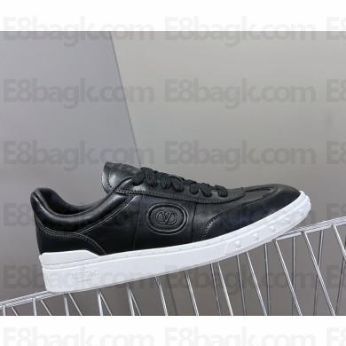Valentino Garavani Upvillage trainer in laminated calfskin leather black 2025