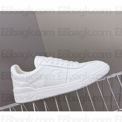 Valentino Garavani Upvillage trainer in laminated calfskin leather white 2025