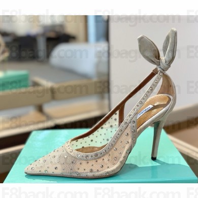 ‎Aquazzura Bow Tie Crystal Tulle Pumps 105mm beige 2025