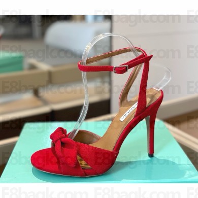 ‎Aquazzura Very bow tie pump Suede red heel 10.5cm 2025