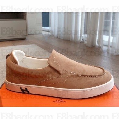 ‎Hermes women/men Kiddy slip-on sneaker in suede goatskin tan 2025