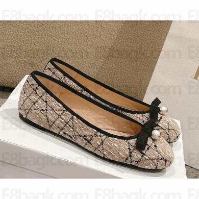 ‎Dior Ballet Flat Beige and Black Cannage Tweed 2025