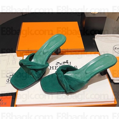 ‎Hermes Giny 55 sandals suede goatskin green 2025
