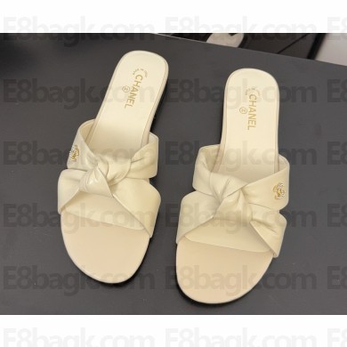 Chanel lambskin mules white 2025 
