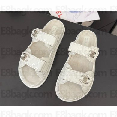 Chanel Shiny Lambskin mules Sandals white 2025 