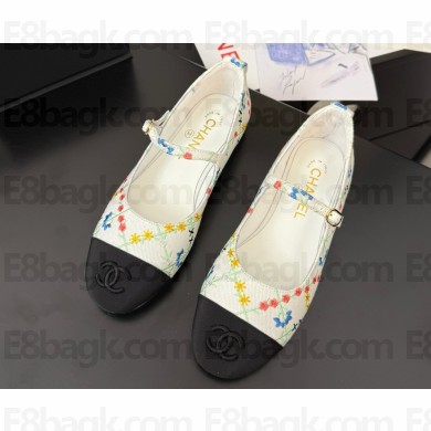 Chanel Mary Janes Cotton & Grosgrain G46379 Multicolor stamp 2025