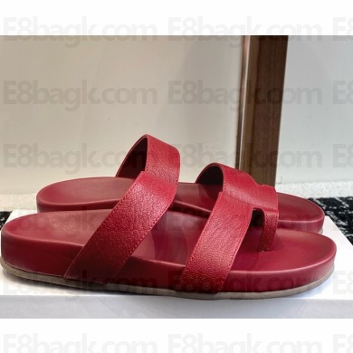 THE ROW Hugh leather sandals red 2025