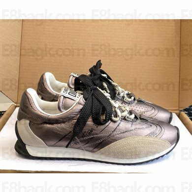 DIOR D-Sketch Sneaker Silver-Tone Crinkled Lambskin and Laminated Calfskin 2025
