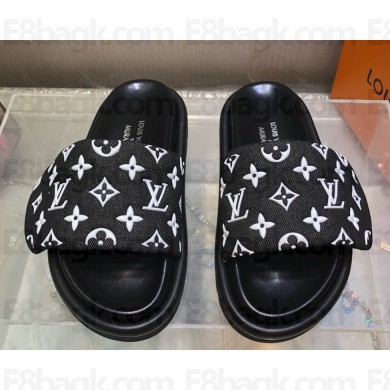‎Louis Vuitton flat mule Monogram denim black 2025