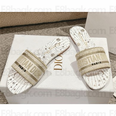 ‎Dior Dway Heeled Slide Embroidered Cotton heel 4.5cm/flat 16 2025