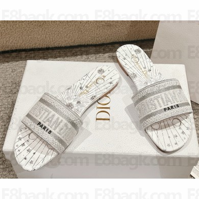 ‎Dior Dway Heeled Slide Embroidered Cotton heel 4.5cm/flat 18 2025