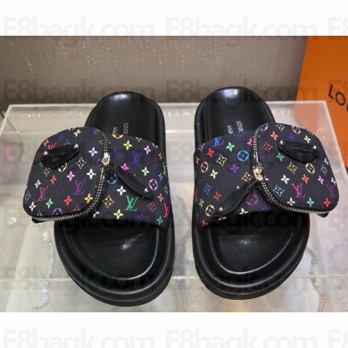‎Louis Vuitton 1AGVR7  LV x TM Pool Pillow Flat Comfort Mule Noir Multicolored Nylon 2025