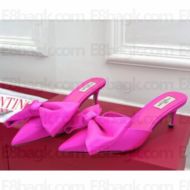 Valentino Garavani silk mules with bow rose red heel 6cm 2025