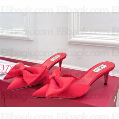 Valentino Garavani silk mules with bow red heel 6cm 2025