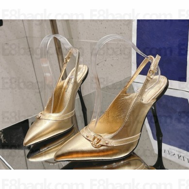 Louis Vuitton 6AM Slingback Pump gold Metallic lambskin heel 10.5cm 2025