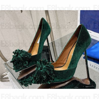 Aquazzura heel 10.5cm/flat Couturier pumps with tassels green 2025