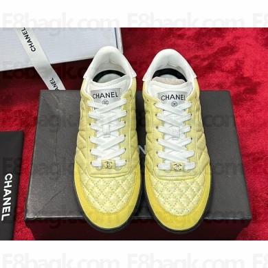 Chanel Denim & Suede Calfskin sneakers yellow 2025