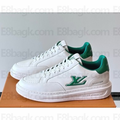 LOUIS VUITTON men's Beverly Hills Sneaker calf leather white/green 2025