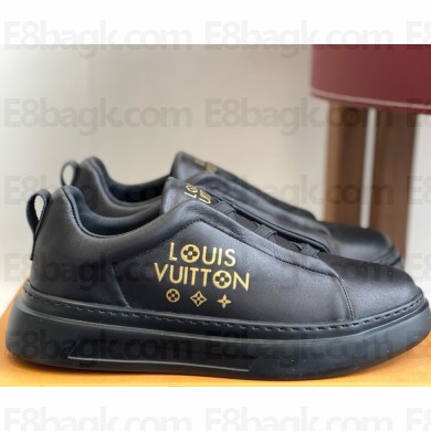 LOUIS VUITTON men's Sneaker black calf leather 2025