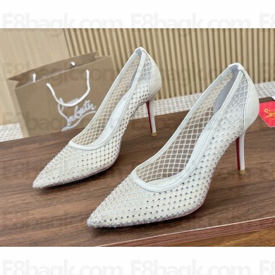 Christian Louboutin Apostropha Mesh Strass ivory heel 10.5cm/8.5cm 2025