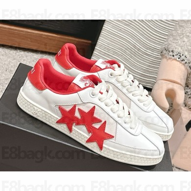 AMIRI women/men PACIFIC SNEAKER WITH HOUSE SIGNATURE THREE-STAR LEATHER APPLIQUE white/red 2025
